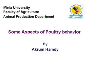 Minia University Faculty of Agriculture Animal Production Department