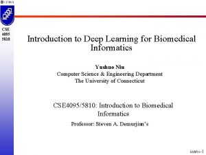 CSE 4095 5810 Introduction to Deep Learning for