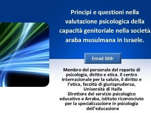 Principi e questioni nella valutazione psicologica della capacit