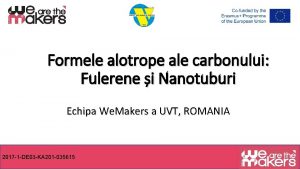 Formele alotrope ale carbonului Fulerene i Nanotuburi Echipa