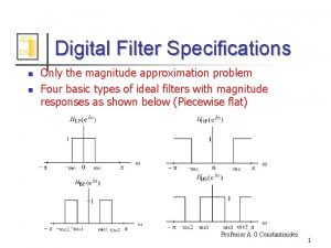 AGC DSP n n Digital Filter Specifications Only