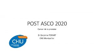 POST ASCO 2020 Cancer de la prostate Dr