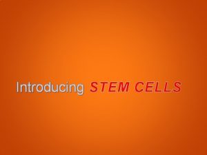 Introducing STEM CELLS Teachers in Residence Programme Colm