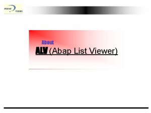 Abap list viewer