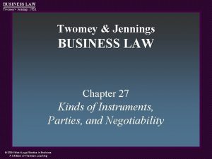 BUSINESS LAW Twomey Jennings 1 st Ed Twomey