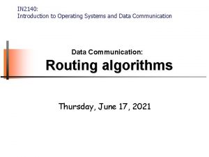 IN 2140 Introduction to Operating Systems and Data