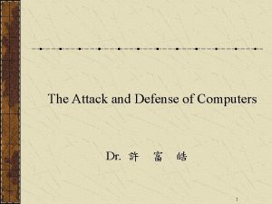 The Attack and Defense of Computers Dr 1