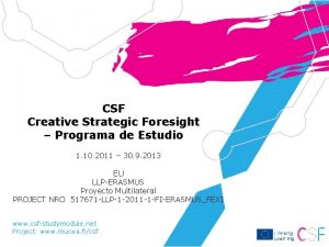 CSF Creative Strategic Foresight Programa de Estudio 1