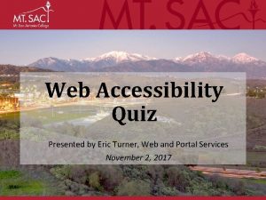 Web accessibility quiz