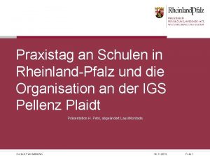 Praxistag an Schulen in RheinlandPfalz und die Organisation