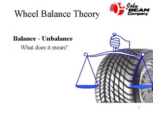 Wheel Balance Theory Balance Unbalance What does it