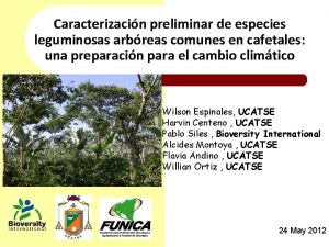 Caracterizacin preliminar de especies leguminosas arbreas comunes en