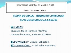 TESINA DE GRADO REQUISITO CURRICULAR PLAN DE ESTUDIOS