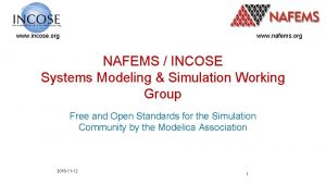 www incose org www nafems org NAFEMS INCOSE