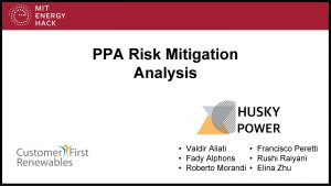 PPA Risk Mitigation Analysis Valdir Aliati Francisco Peretti