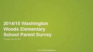 201415 Washington Woods Elementary School Parent Survey Thursday