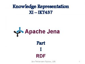 Knowledge Representation XI IKT 437 Apache Jena Part