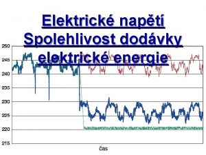 Elektrick napt Spolehlivost dodvky elektrick energie Obecn pojmy