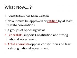 What Now Constitution has been written Now it