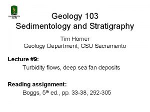 Sedimentology