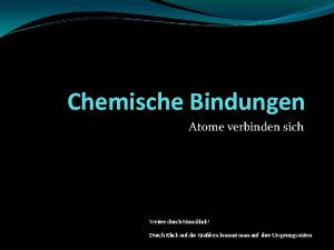 Chemische Bindungen Atome verbinden sich Weiter durch Mausklick