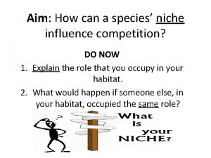 Aim How can a species niche influence competition