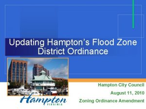 Updating Hamptons Flood Zone District Ordinance Hampton City