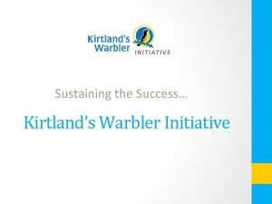 Sustaining the Success Kirtlands Warbler Initiative Kirtlands Warblers