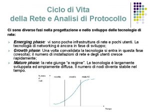 Ciclo di Vita della Rete e Analisi di