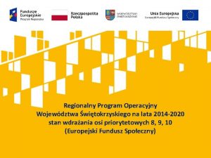 Regionalny Program Operacyjny Wojewdztwa witokrzyskiego na lata 2014