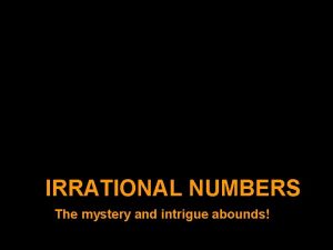 Classifying real numbers mystery pattern