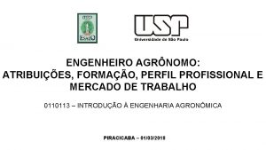 ENGENHEIRO AGRNOMO ATRIBUIES FORMAO PERFIL PROFISSIONAL E MERCADO