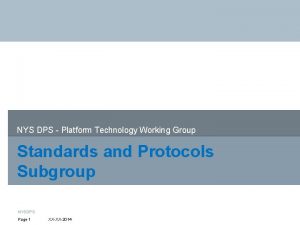 NYS DPS Platform Technology Working Group Standards and