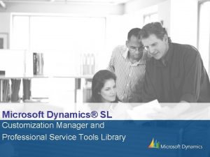Microsoft Dynamics SL Customization Manager and Professional Service