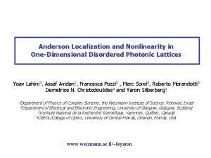 Anderson Localization and Nonlinearity in OneDimensional Disordered Photonic