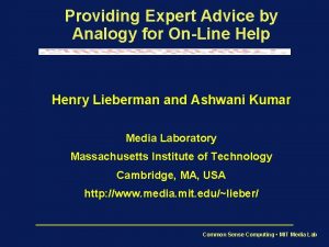 Providing Expert Advice by Analogy for OnLine Help