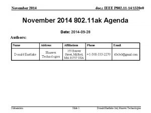 November 2014 doc IEEE P 802 11 141320