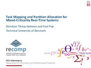 Task Mapping and Partition Allocation for MixedCriticality RealTime
