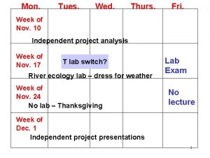 Mon Tues Wed Thurs Fri Week of Nov