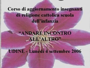 Corso di aggiornamento insegnanti di religione cattolica scuola