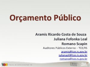 Oramento Pblico Aramis Ricardo Costa de Souza Juliana