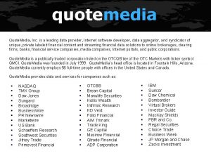 quotemedia Quote Media Inc is a leading data