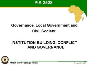 PIA 2528 Governance Local Government and Civil Society