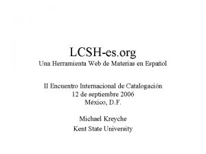 LCSHes org Una Herramienta Web de Materias en