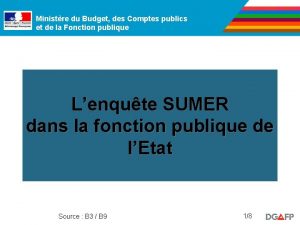 Ministre du Budget des Comptes publics et de