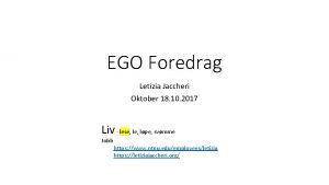 EGO Foredrag Letizia Jaccheri Oktober 18 10 2017