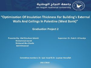 Optimization Of Insulation Thickness For Buildings External Walls