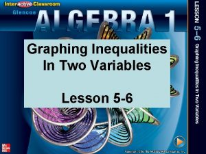 5-6 graphing inequalities in two variables