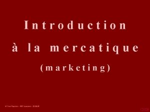 Introduction la mercatique marketing Yvan Pguiron HEPLausanne 20