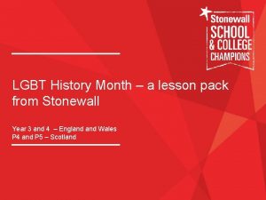 LGBT History Month a lesson pack from Stonewall